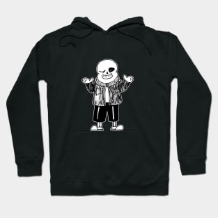 Sans Undertale Simple Black and White Design Hoodie